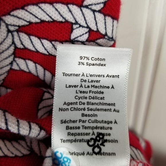 Talbots Womens Sleeveless V Neck Midi Dress Rope Print Red White Blue Size Small - Picture 7 of 10